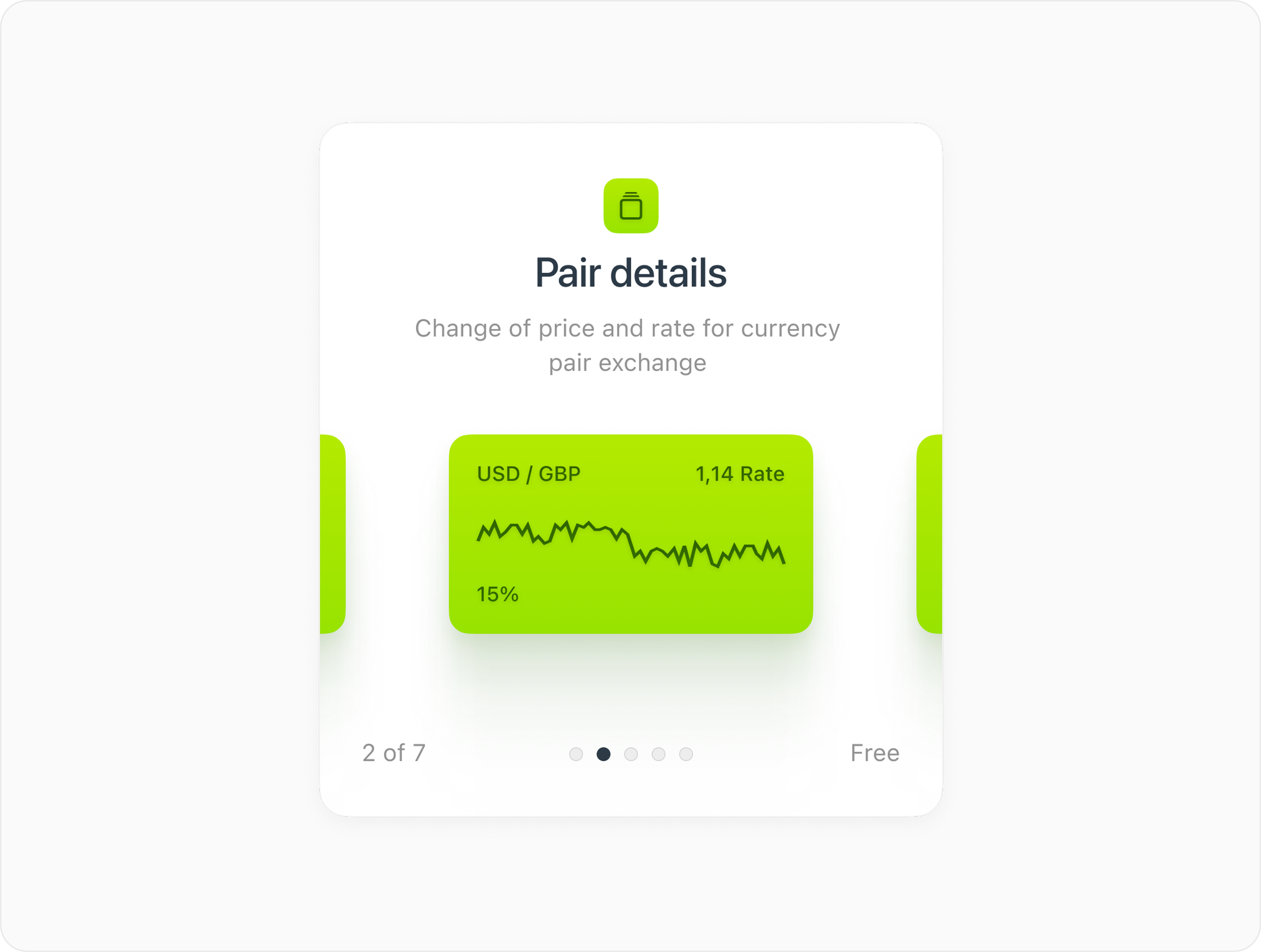Pair details widget showing currency pairs