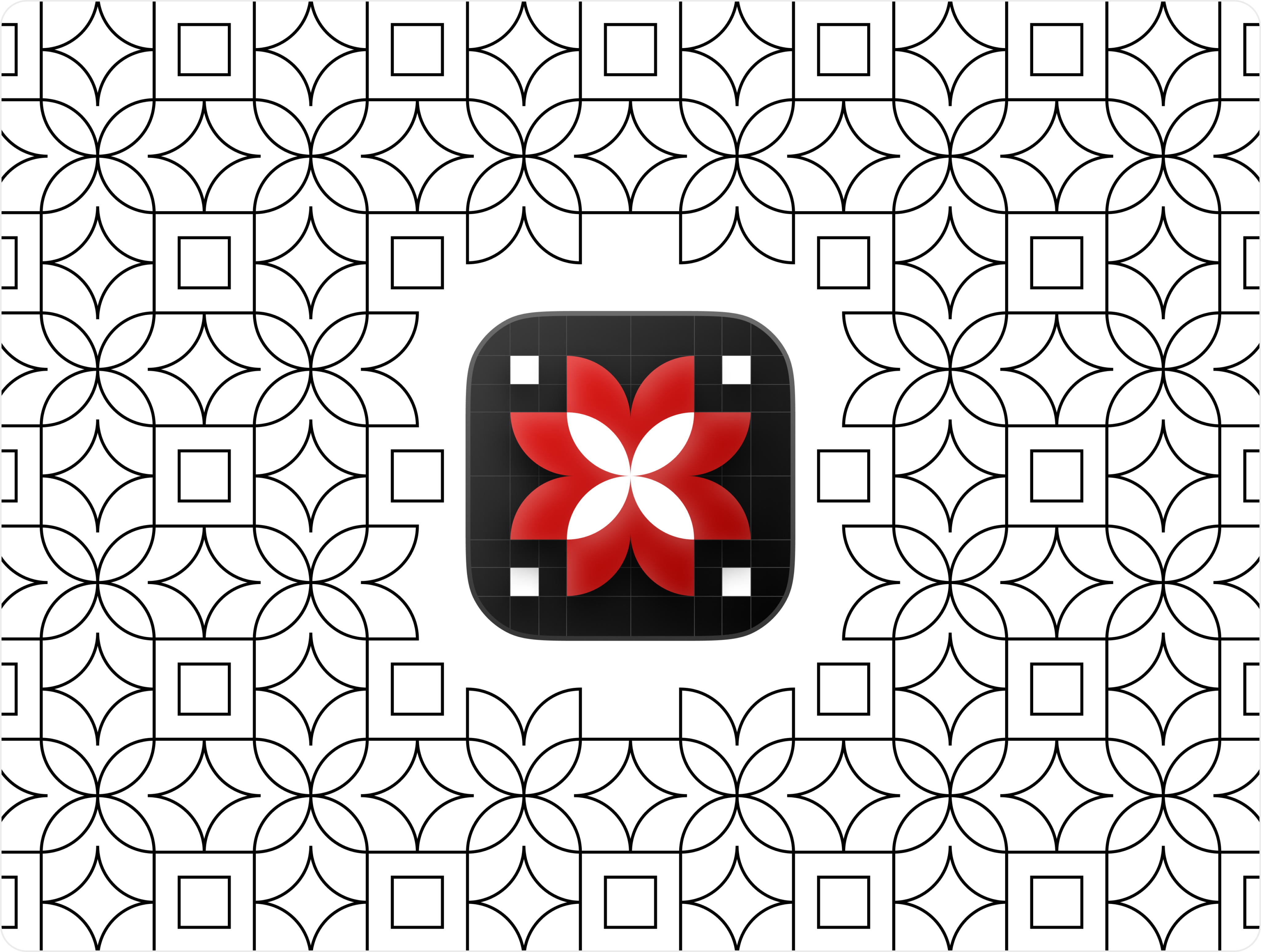Geometric flower icon and pattern